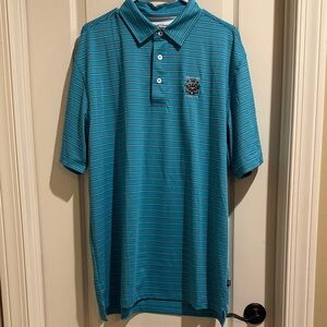 Men's Blue Striped Polo Shirt